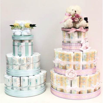 Baby Diaper Cake with Bear (Red)