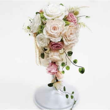 Teadrop White Bridal Bouquets
